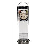 Quick-clean removable base allows for easy cleaning. Uv stabilized polycarbonate seed tube. Seed deflector enables birds to reach every seed. Attracts up to 12 species of wild birds. Made in the usa.