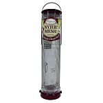 Quick-clean removable base allows for easy cleaning. Stainless steel mesh. Seed diverter enables birds to reach every seed. Attracts goldfinch, cassin s finch, indigo bunting, house finch, pine siskin, purple finch, redpoll and rosy finch.