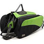 Fits large dogs 50-69 lbs with a 20 -35 girth Easily detachable backpack for pets to carry their own essentials Reflective accents and bright colors for hgih visibility Convenient pockets for carrying food and water Interior water bottle holder and mesh