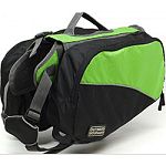 Fits medium dogs 20-49 lbs with a 14 -30 girth Easily detachable backpack for pets to carry their own essentials Reflective accents and bright colors for hgih visibility Convenient pockets for carrying food and water Interior water bottle holder and mesh