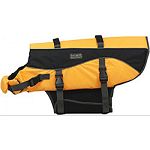 Fits dogs 70-90 lbs with a 31 -42 girth Features convenient top grab handle for easy rescue by hand or boat hook Bright color and reflectors for better visibility Fully adjustable chest and neck flaps plus quick release buckles Durable and comfortable ne