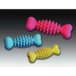 The JW Pet Cyber Bone is made from strong, safe, natural rubber that dogs love. These toys encourage chewing for healthy teeth and gums. Choose for Small to Large dogs. The ridges in this toy help clean teeth.