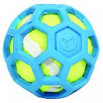 An ingenious, patented honeycomb, web design plus natural, tough rubber with a tennis ball tucked inside. A bouncy, fun fetch ball. Chewy and squishy and, well, unending hours of fun, fun, fun.