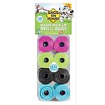 Bright color refill bags for bags on board dispensers.