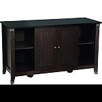 Contemporary, furniture stand that features metal accents and adjustable shelves Water-resistant top with plenty of cutouts for power cords Fits aquariums 75, 90, 110 gallons Ready to assemble, instruction included