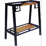 Fits 16 gal widescreen aquarium on top shelf and up to 15 gallon aquarium on the lower shelf. Reversible wood panels: brown or black Front panel flips up for easy access to aquarium on lower shelf Easy 7-step setup Durable steel constructioned finish Rust