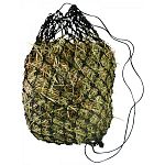 The perfect solution for feeding horses hay bales of all sizes. Completely encloses the bale so that the horses must pull the hay through the holes in the netting to eat. Waste is completely eliminated. Aggressive and anxious horses are calmed by having t