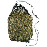 The perfect solution for feeding horses hay bales of all sizes. Completely encloses the bale so that the horses must pull the hay through the holes in the netting to eat. Waste is completely eliminated. Aggressive and anxious horses are calmed by having t