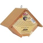 Beautiful deep-redwood, chalet-style wren home will let you give your wrens a home of thier own. Chalet style redwood wren house Bottom slides out for easy cleaning. Size: 4 x 8 x 9 inches.