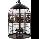 Holds up to 1 pound of mixed seed 4 feeding ports Steel and plastic construction Squirrel resistant cage