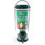 Attracts songbirds, chickadees, cardinals, finches and other outdoor pets. Polycarbonate tube is uv stabilized , and will not crack or yellow. Ports, perches, base and cap are metal to deter squirrels from chewing. Stainless steel bail wire. Durable color