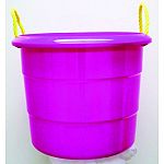 Excellent size and weight for household chores such as laundry, toy storage, emergency water storage and more Strong construction for farm and gardening use Aesthetically designed for a sleek and modern look Bottom grab handle for easy tilting Made in the