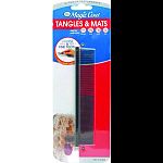 Ideal for medium, long, curly, and wiry coats Features both fine and coarse combs in one tool for multi-purpose functionality Rounded stainless steel theeth de3tangle and remove dead hair while lifing and fluffing coat