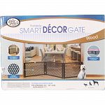 Features modern and elegant wood design to complement any home decor . Provides small pet households with ease and flexibilty in containing their pet. At only 17 high this sturdy wood gate helps contain your small pet While it allows family members to mo