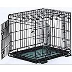 Cuts housebreaking time in half by keeping puppy from eliminating in one end and sleeping in another. Allows you to adjust the length of the living area as the puppy grows. Safe and secure slide-bolt latches also has double doors on front and side.