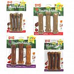 Healthy Edibles Treats for Puppies are wholesome treats perfect for puppies. Inspired by baby food with yummy flavors such as turkey and sweet potatoes and delicious lamb and apples, your puppy will enjoy these tasty treats.