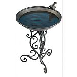 Provides a decorative source of drinking and bathing water for birds. Wears well in all outdoor environments. Beautiful and stylish - this will look great in any yard or garden.