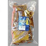 Delicious Peanut Butter flavored rawhide dog chips in a 12 oz. bag. Made with USA grown cattle hides. Delicious, light and long lasting.