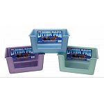 The Marshall High-Back Litter Pan is ergonomically designed for the unique habits of ferrets and integrates the best features of regular and corner pans. A low profile front opening measuring 9w x 5h and high 7 inch corners.