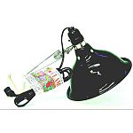 Heating source for reptiles.  This inexpensive lamp fixture has an 8 1/2