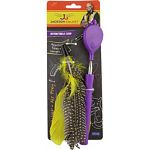 Features a telescoping wand and interchangeable toy option that allows cat families to direct interactive play Suitable for cats with air pursuit interests Made from plastic, metal and feathers Adjustable telescoping wand reaches 32 inch