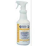 Healthy HairCares Sunflower Sunscreen with Sunflower Extract protects your horse against both dangerous and damaging UV-A and UV-B sunrays for up to 8 days.  Maintains The Natural-True Color Of Coats, Manes & Tails. 32 oz.