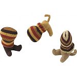 Whimsical cat toy. Cat body in a sack. Contains catnip.