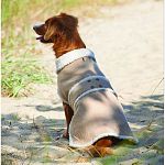 A fresh new look to the classic shearling coat with velcro neck and belly, easy on and off Featuring faux suede with sherpa lining and decorative metal buttons 100% polyester Handwash only