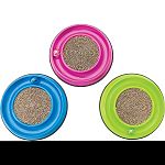 The rockin cat scratcher provides hours of fun Features an led light up ball in the channel along with wobble action that will keep your cat entertained during playtime The wobbler is removable for flat on the floor playtime There is a corrugated scratch