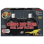 Dual fixture allows for multiple lamp combinations including uvb lamps, daytime heat lamps and nighttime heat lamps. Dual ceramic sockets for use with lamps up to 160 watts (combined wattage is 300 watts max). Polished aluminum dome for maximum light and