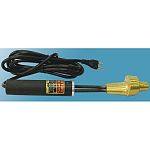 Cast bronze electric dehorner and brander, with a 5/8 inch inner diameter for goats or sheep. Preferred for dehorning small calves and goats. It only requires a few seconds and there is no blood loss using this dehorner.