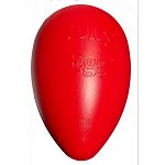 Hard plastic egg shaped ball is perfect for dogs who like to chase. The ball is hard for dogs to get their mouth around and it causes it to squirt out of their mouth.