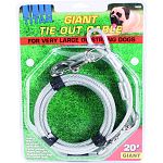 For very large or strong dogs up to 150 lbs Tangle free Weather resistant Extra strong snaps and cable Designed for large or strong dogs