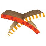 Extra thick corrugate panels support kitty as she rests. Can be used to curl up on or stretch and scratch. Unique X design folds away when not in use.  Great for scratching, playing and napping.