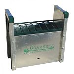 Provides a more natural, comfortable way for your horse to feed. Requires horse to eat in a slower, healthier manner. Reduces boredom. Keeps hay off the ground, reducing waste and saving you money. Mounts to a fence or wall at ground level. Less dust inha