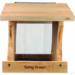 Built with naturally durable bamboo, resistant to weather, squirrels and insects Removable powder coated metal screen for drainage and easy cleaning Hinged roof for easy filling and cleaning Environmentally friendly and an ultimate renewable resource