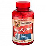 Hip and Joint Liver Chewables for Dogs by Nutri-Vet is formulated with glucosamine to provide support and maintain hip and joint function in your dog. This easy to administer chewable is ideal for helping your dog remain active, healthy and happy.
