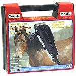 Clip your horse's hair with this durable chrome clipper by Wahl. Clipper has a quiet-running electromagnetic motor that does not heat up. This powerful clipper makes trimming hair easy and quick.