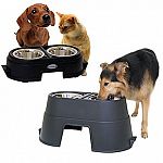 The Healthy Pet Diner is a veterinarian-recommended way to feed your pet. Elevated design minimizes strain on joints and muscles. Patented spill ridge keeps food and water off the floor. Three sizes - 4 in., 8 in., and 12 in.