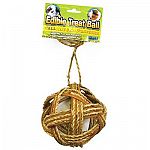 The Edible Treat Ball by Ware is a fun way for you to give your small animal pet a treat. Treat Ball is edible and made of natural materials that your little pet will love to nibble on. Stuff with hay or your pet's favorite treat to keep him happy.