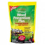 Combination product for use on lawns. All natural weed preventer and fertilizer. Will not burn. Homogenous pellet for uniform nutrient and herbicide distribution. Safer for children and pets immediately after application.