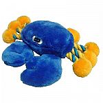 This bright blue plush crab is a cute and fun toy for your dog. Made of soft, plush material and rope legs, this crab is great for playing tug with your dog or snuggling with your dog. Keeps your dog entertained for hours! Medium or large size.