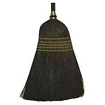 #6 jet black treated broom has all corn fibers for cleaning up fine debris. Ideal for household use. All corn fiber work best on smooth surfaces.