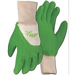 Designed for durability and comfort while digging and working in dirt and mud. No seams in fingertips to wear out. A 100% cotton knit glove is dipped in thick rubber. The fingers are precurved for flexibility.