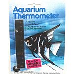 An easy to read, accurate, safe and non-toxic thermometer. It mounts vertically on the outside of your aquarium for easy viewing of temperatures. It can be repositioned too.  Large version.