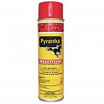 Pyranha Insecticide Aerosol: Is an equine aerosol that has been on the market for over 15 years. This product is citronella scented. Brushing the animal after an application will bring out a bright, lustrous sheen.