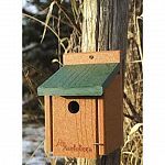 Help the environment and your backyard birds with this attractive, natural looking bird house for wrens. House is made of 90% recycled plastic lumber that is colored to blend in nicely with nature.