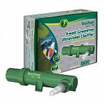 Tetra Pond GreenFree Clarifier includes a 9 watt UV Clarifier and isdesigned for ponds up to 1800 gallons. Dependable clarifiers use ultravioletlight to destroy the reproductive ability of suspended algae.