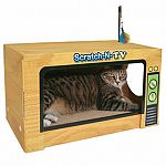 Can you say 'Cute and Useful' - this unique cat scratcher is shaped like a TV and your cat can scratch it or rest inside.