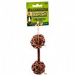 Best wood chew material for small animals The Willow Barbell is made of all natural willow twigs and has a fun playtime bell inside. Pets will nibble, gnaw, toss and chase for hours of playtime fun and exercise. Great 